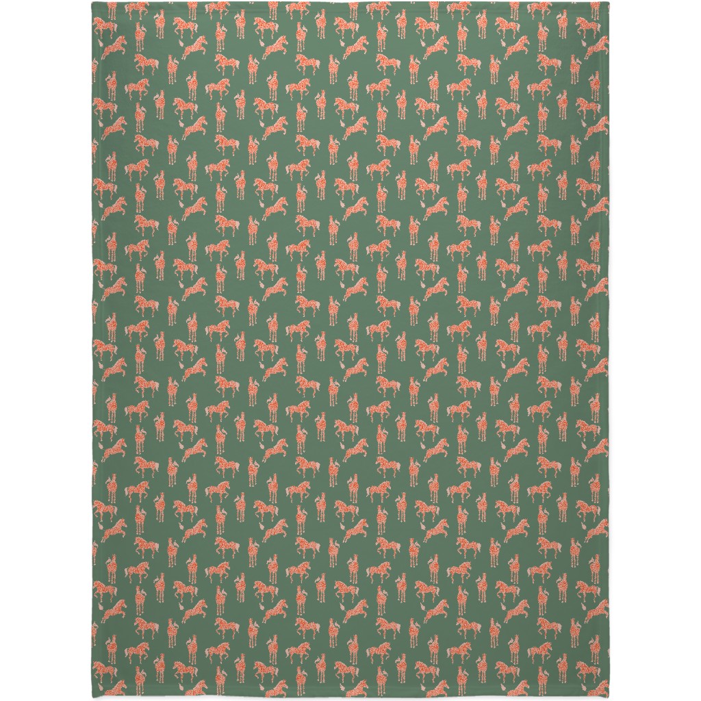 Zebra - Green and Pink Blanket, Plush Fleece, 60x80, Green