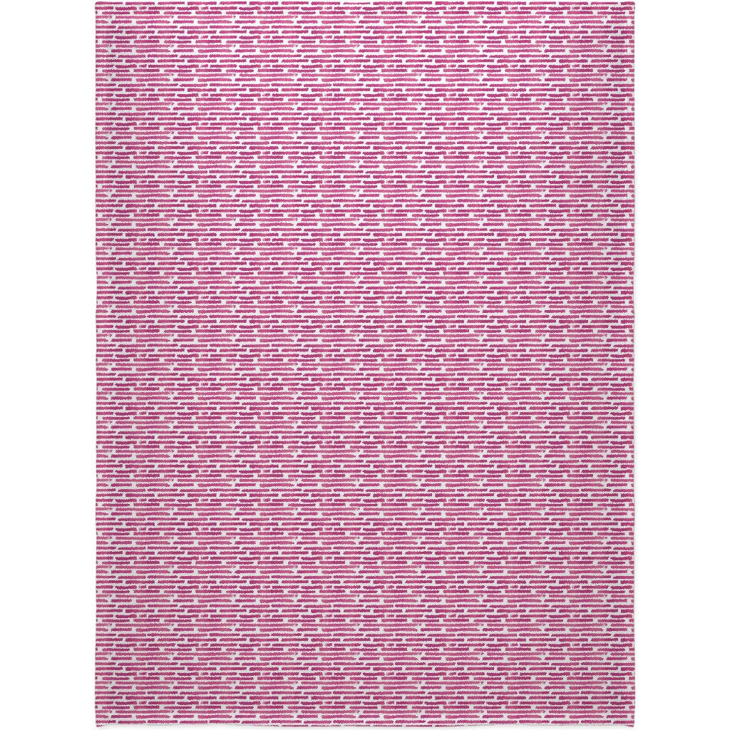 Watercolor Stripes - Berry Blanket, Plush Fleece, 60x80, Purple, Purple