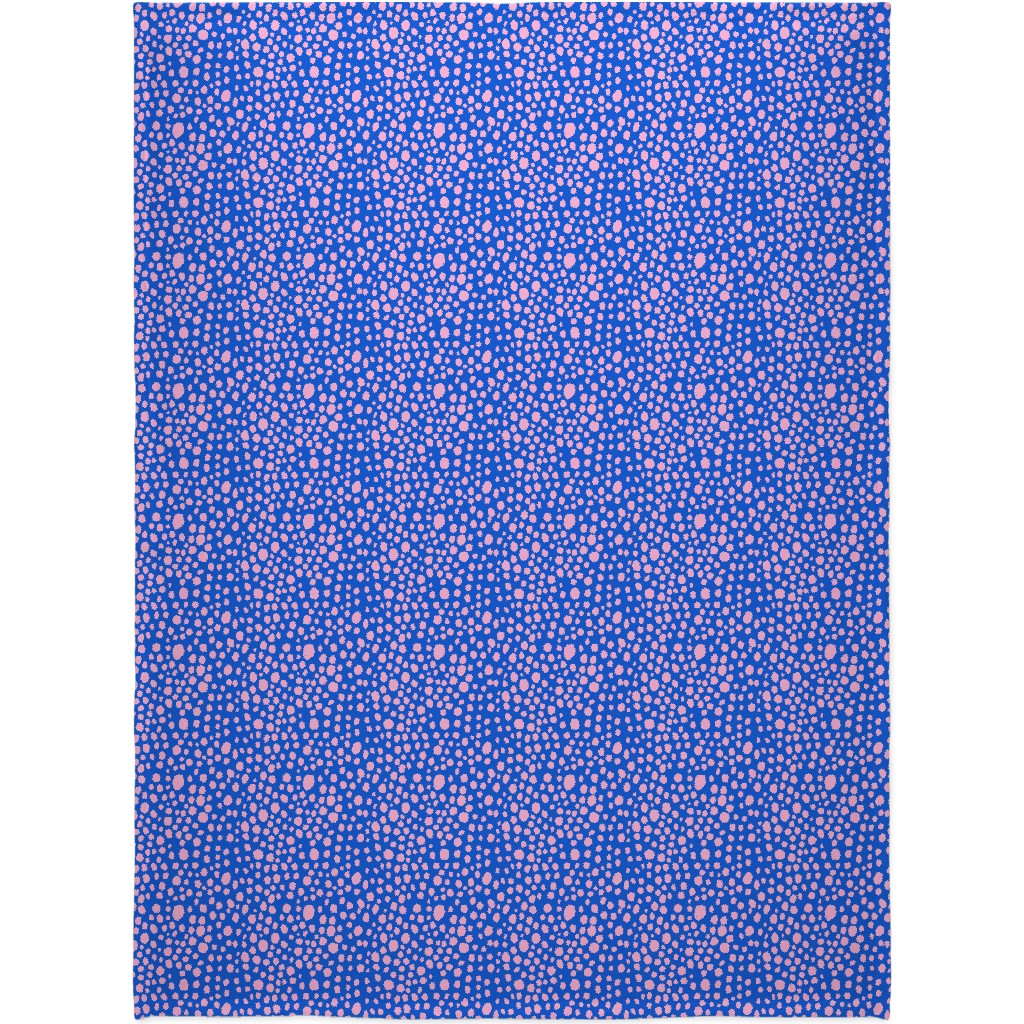 Polka Dot - Blue and Pink Blanket, Plush Fleece, 60x80, Blue