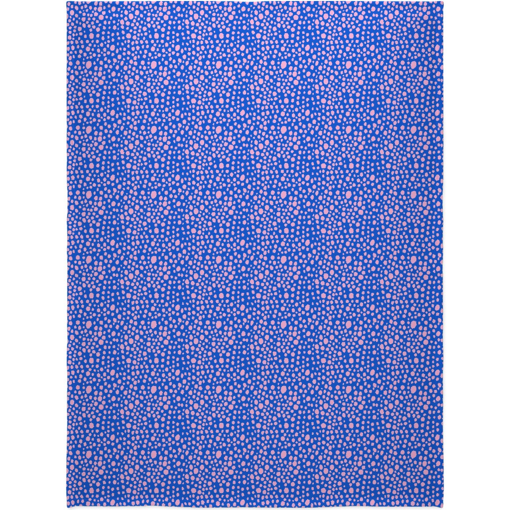 Polka Dot - Blue and Pink Blanket, Plush Fleece, 60x80, Blue, True Blue