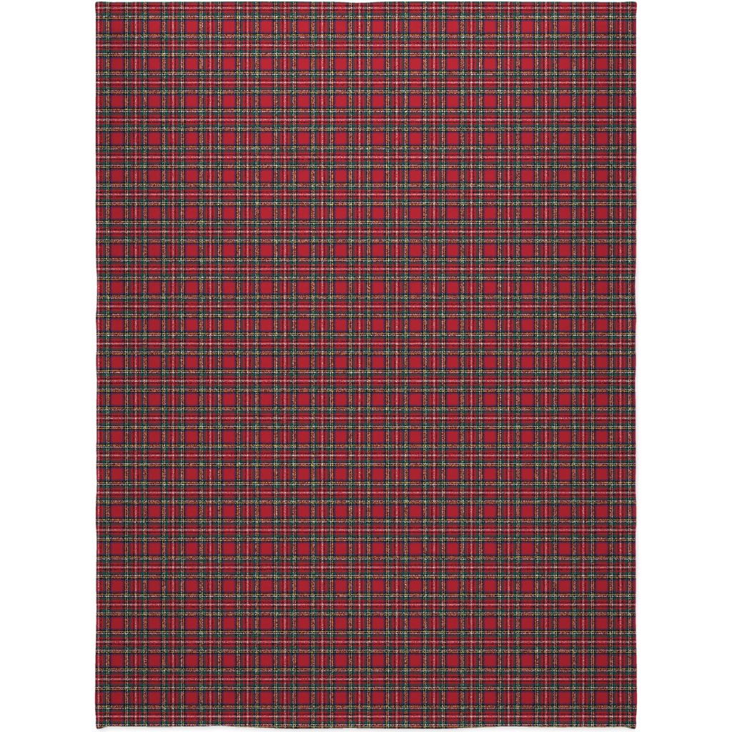 Royal Stewart Tartan Style Repeat Perfect for Christmas Blanket, Plush Fleece, 60x80, Red