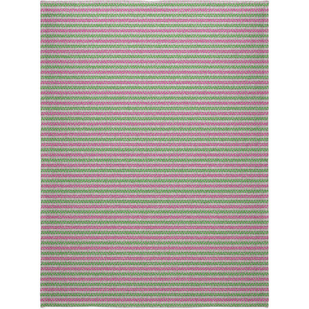 Golf Tees Pattern - Green and Pink Blanket, Plush Fleece, 60x80, Multicolor