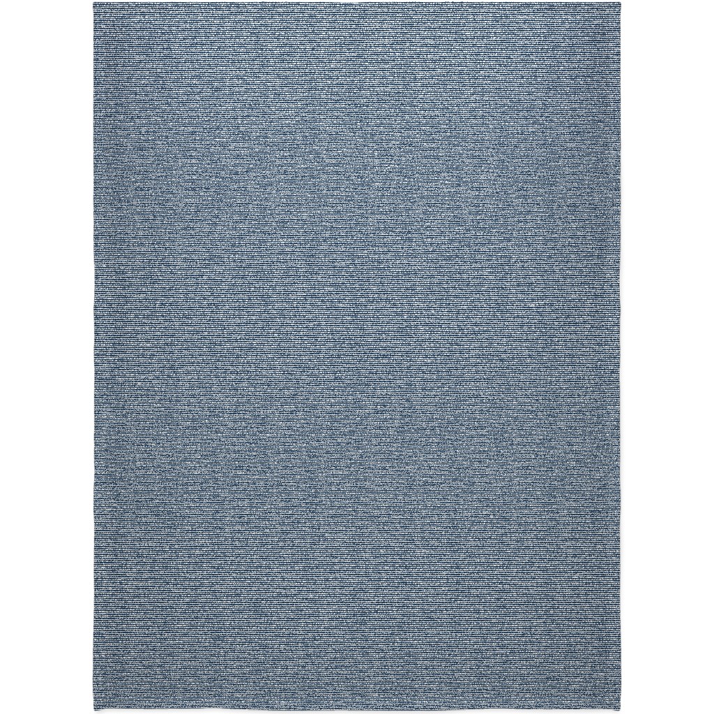 Navy Blue and White Stripes Blanket, Plush Fleece, 60x80, Blue