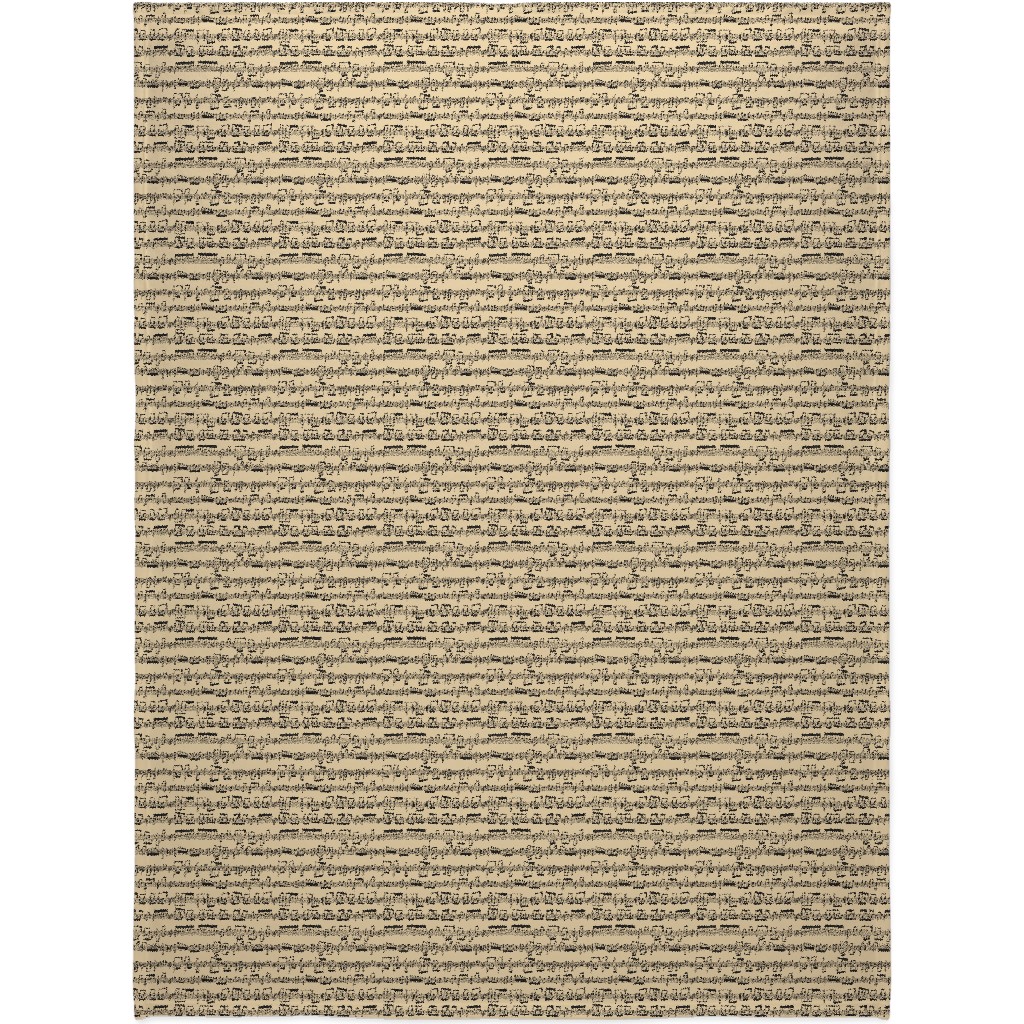 Sheet Music Blanket, Plush Fleece, 60x80, Yellow, Champagne