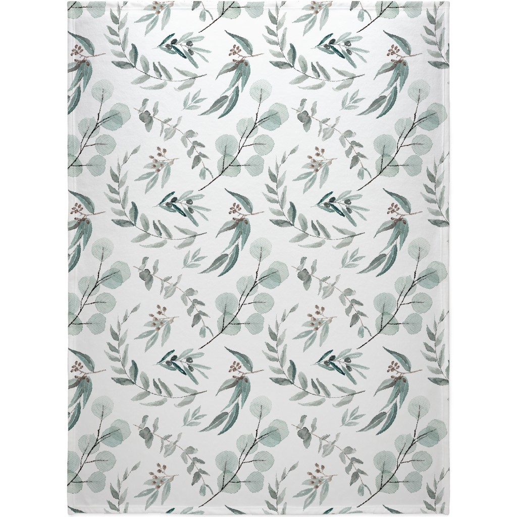 Eucalyptus - Green Blanket, Plush Fleece, 60x80, Green