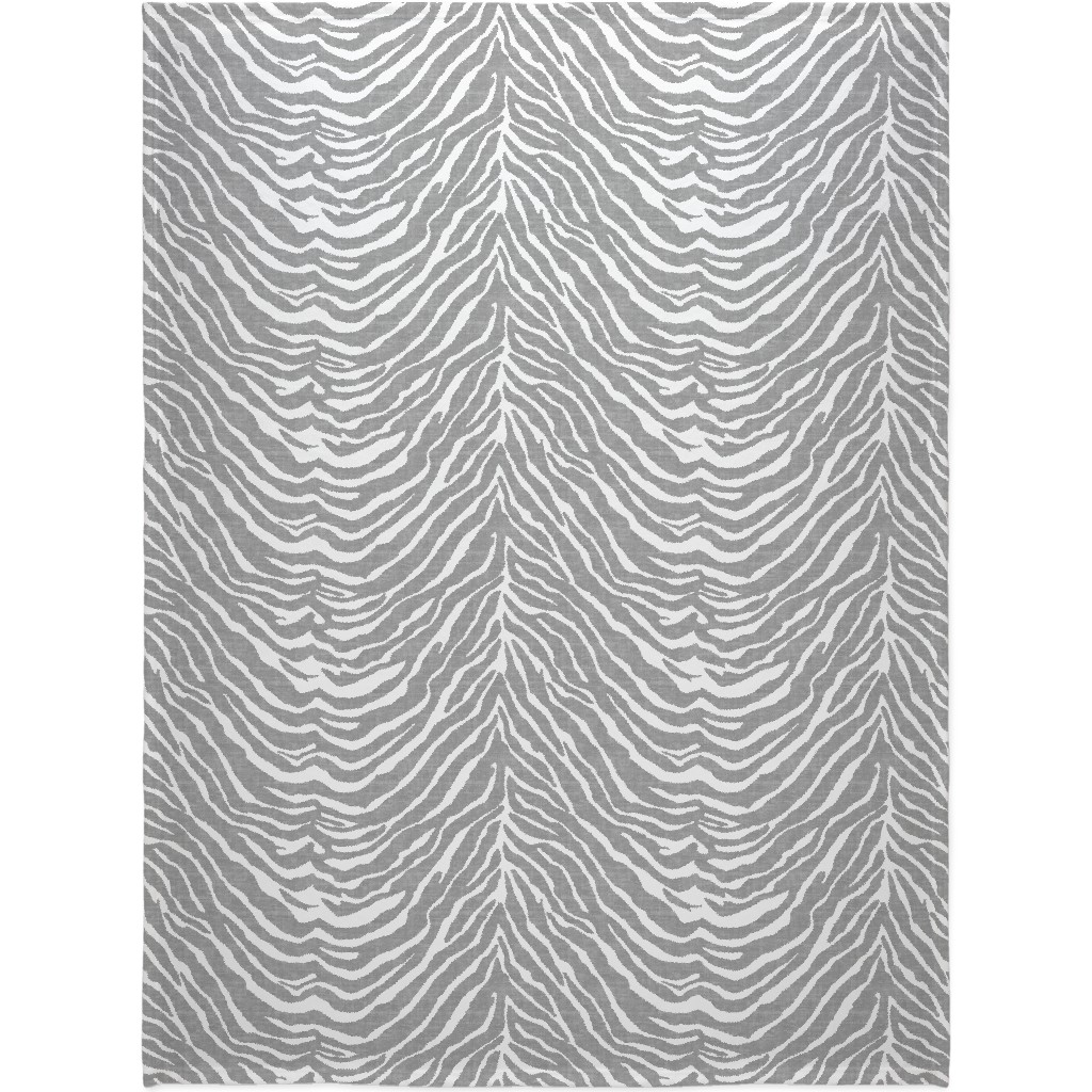 Zebra Texture - Gray Blanket, Plush Fleece, 60x80, Gray, Gray