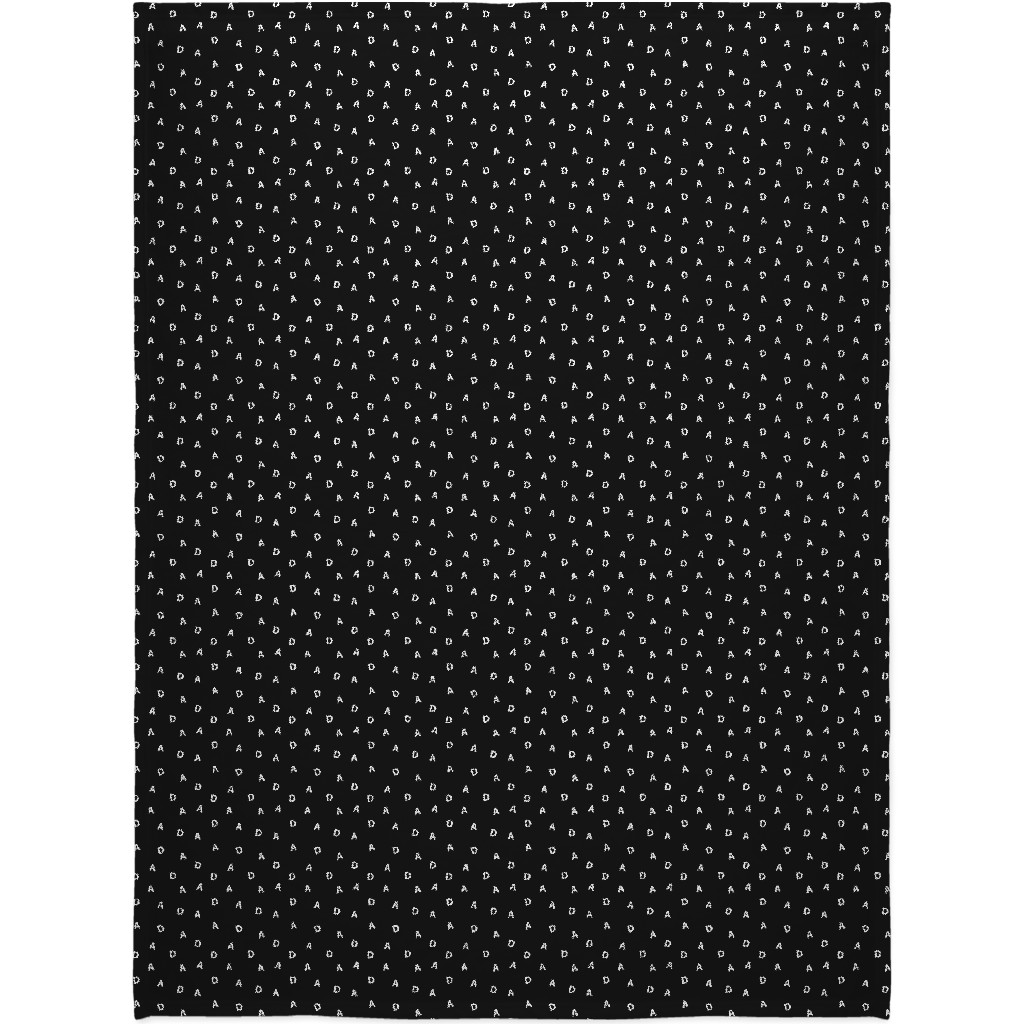 Sweet Dad Typography - Black and White Blanket, Plush Fleece, 60x80, Black, Black