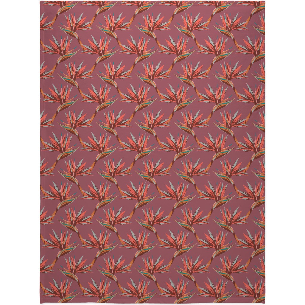 Birds of Paradise - Mauvewood Blanket, Plush Fleece, 60x80, Pink
