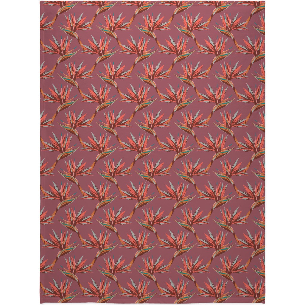 Birds of Paradise - Mauvewood Blanket, Plush Fleece, 60x80, Pink