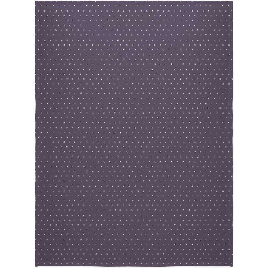 Criss Crosses on Purple Blanket, Plush Fleece, 60x80, Purple