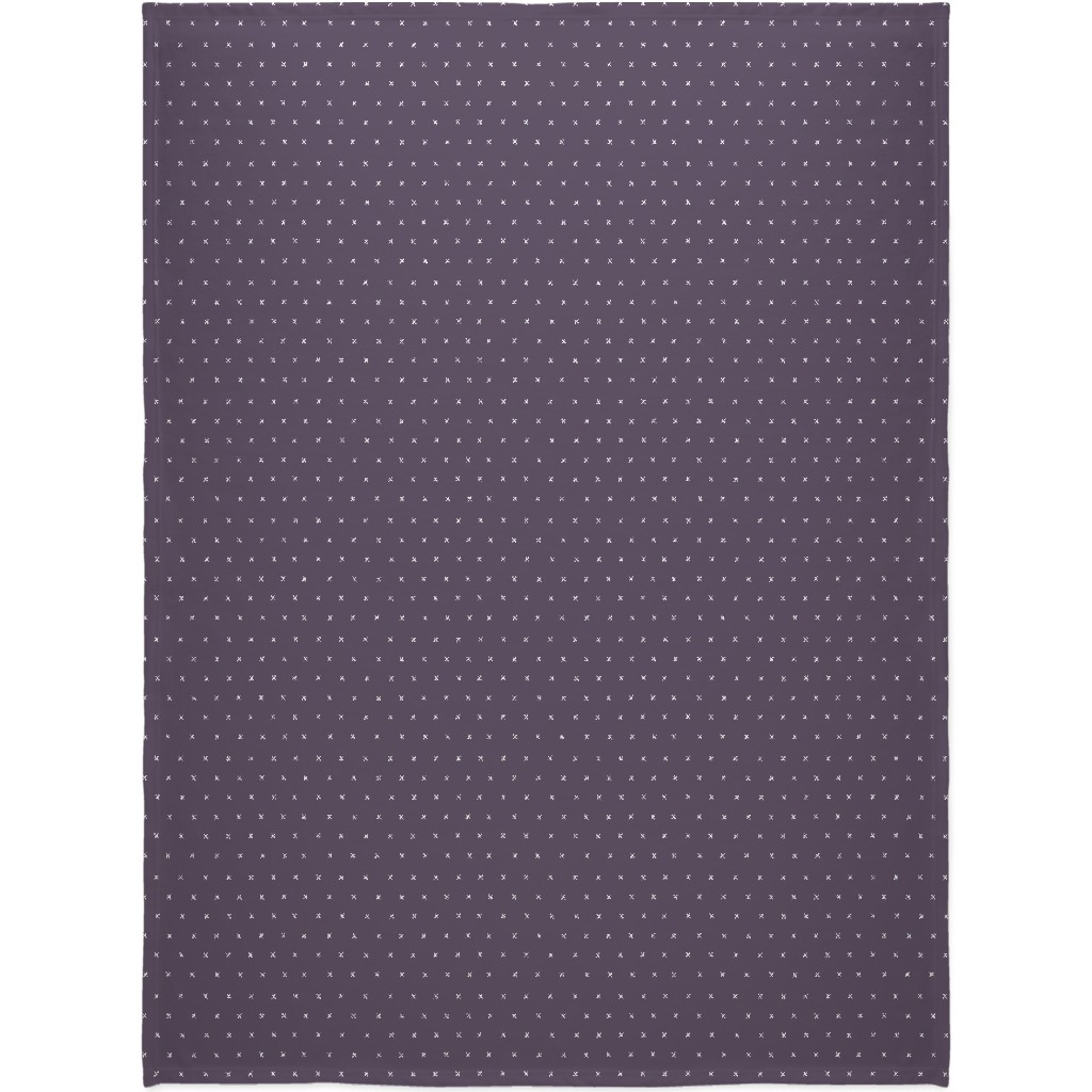 Criss Crosses on Purple Blanket, Plush Fleece, 60x80, Purple, Purple