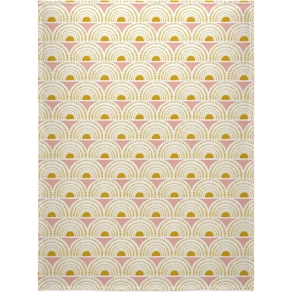 Aurora - Blush & Yellow Blanket, Plush Fleece, 60x80, Yellow, Classic Yellow
