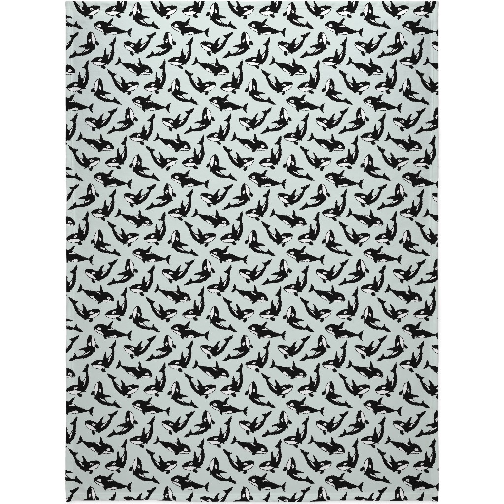 Orca Blanket, Plush Fleece, 60x80, Blue, Mist