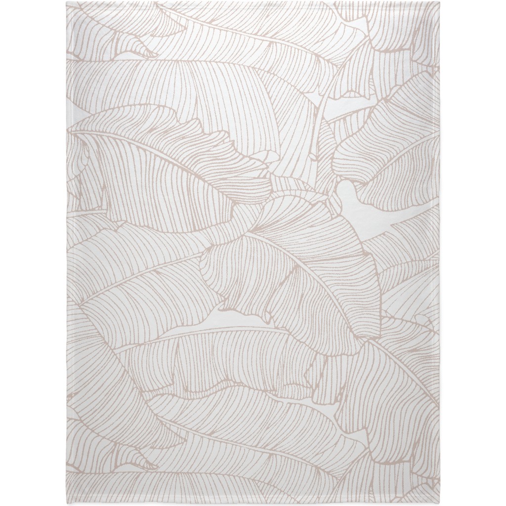 Banana Leaf - Blush Blanket, Plush Fleece, 60x80, Beige