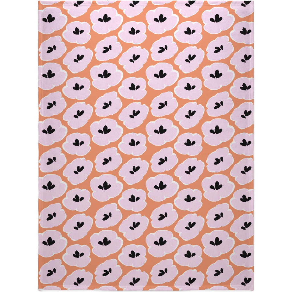 Jnn Valo - Orange and Pink Blanket, Plush Fleece, 60x80, Pink, Bright Pink