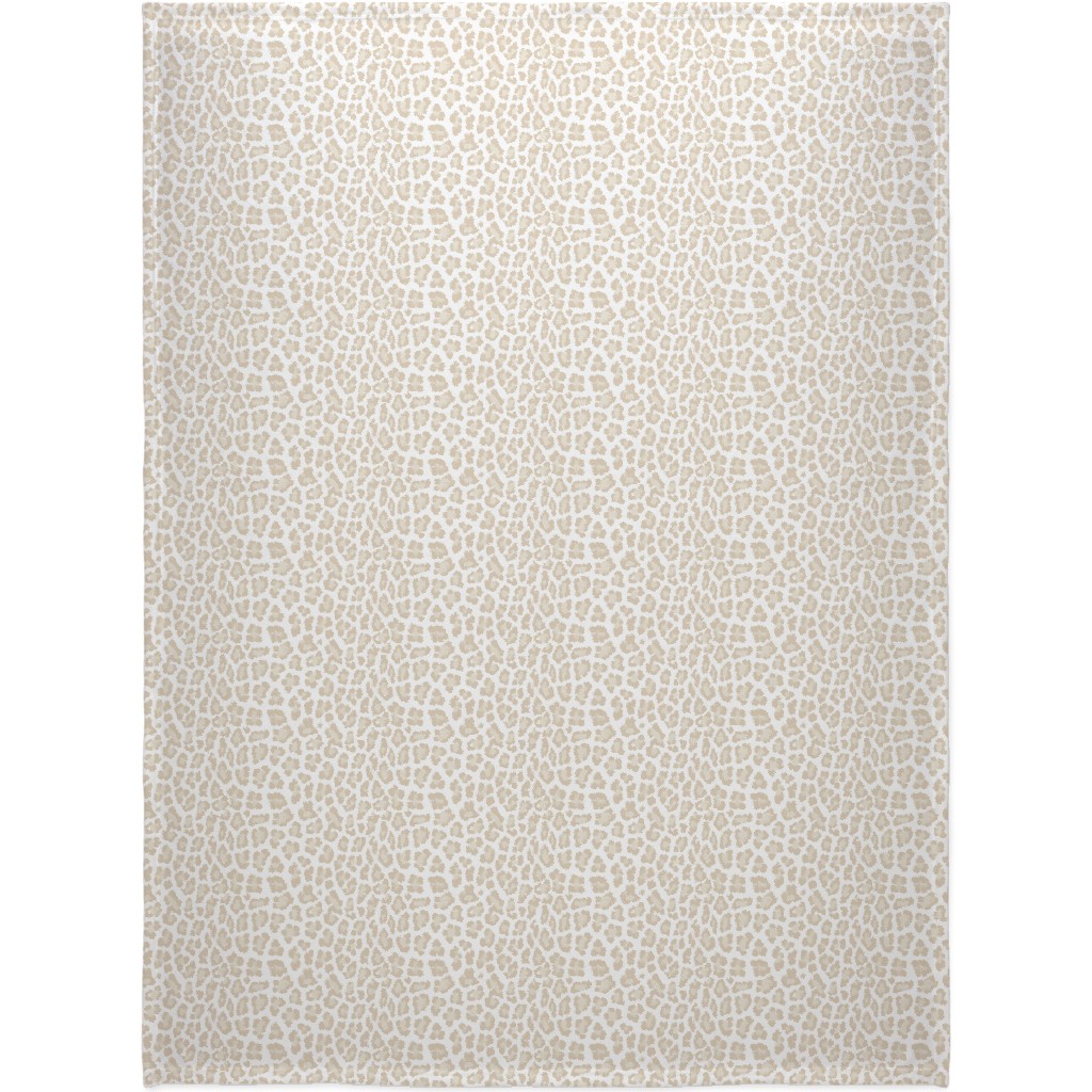 Natural Leopard - Beige Blanket, Plush Fleece, 60x80, Beige, Pearl