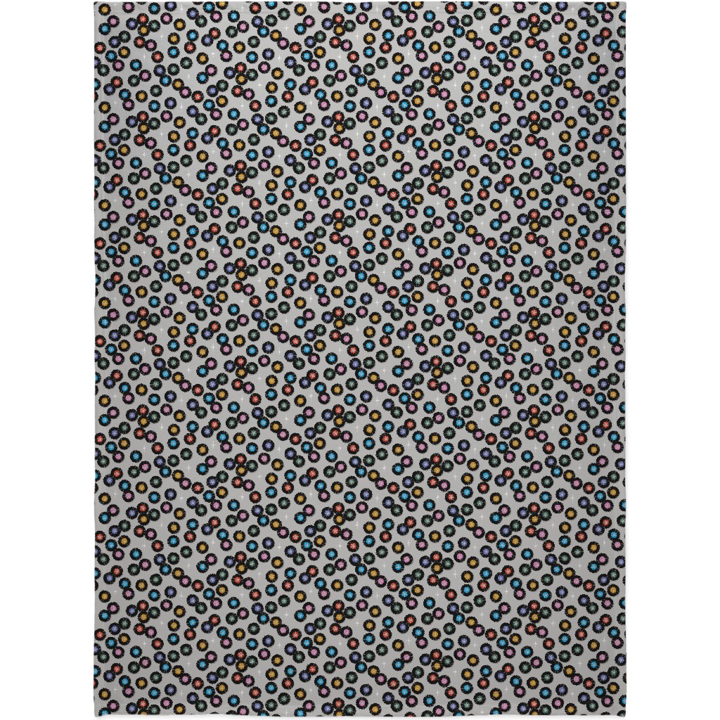 Pop Star Vintage Vinyl Records Blanket, Plush Fleece, 60x80, Gray, Fog