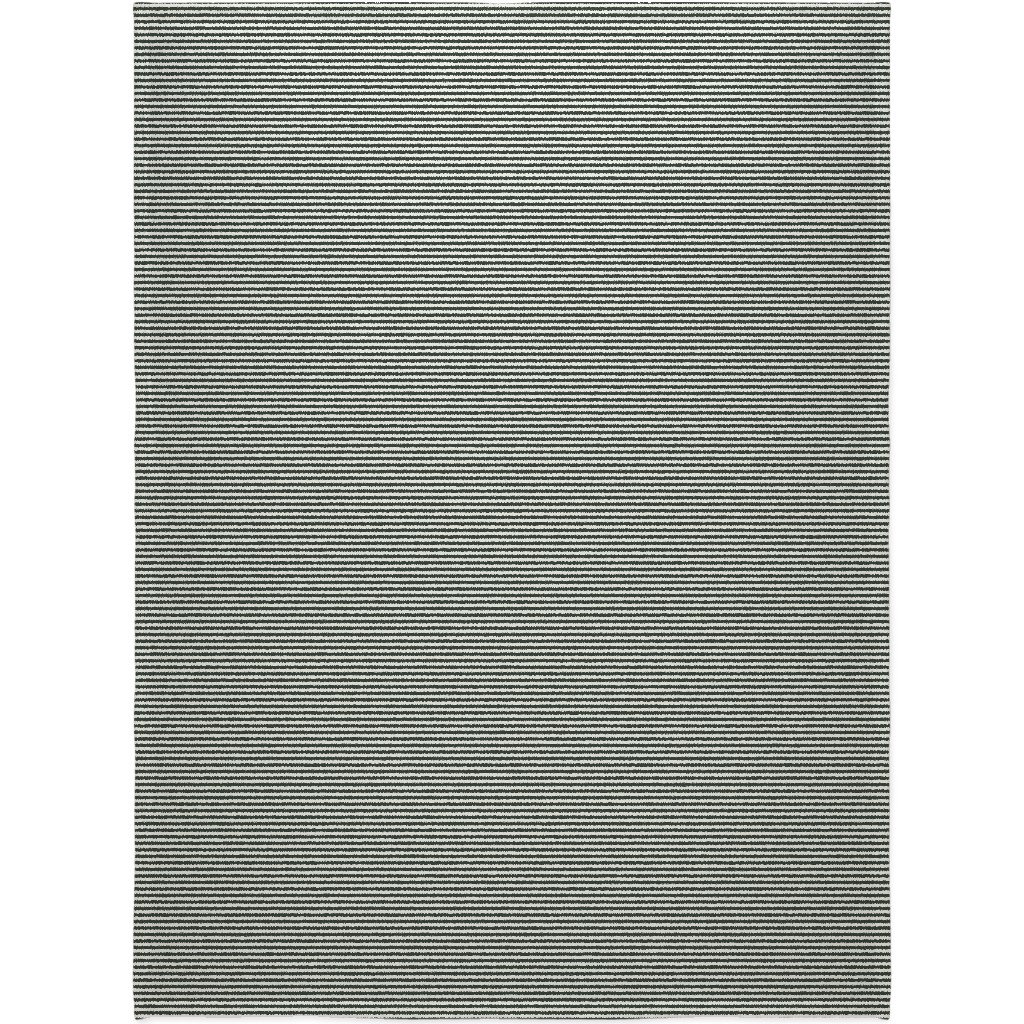 Stripe - Black and Cream Blanket, Plush Fleece, 60x80, Black, Black