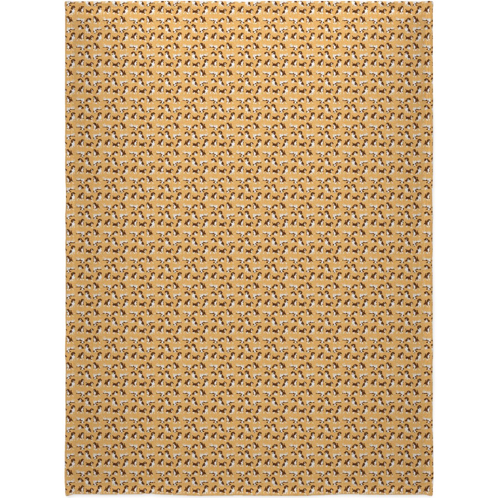 Beagle Dog Blanket, Sherpa, 60x80, Orange, Champagne