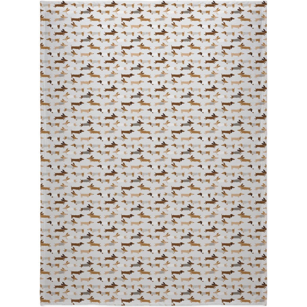 Daschunds Blanket, Sherpa, 60x80, Gray