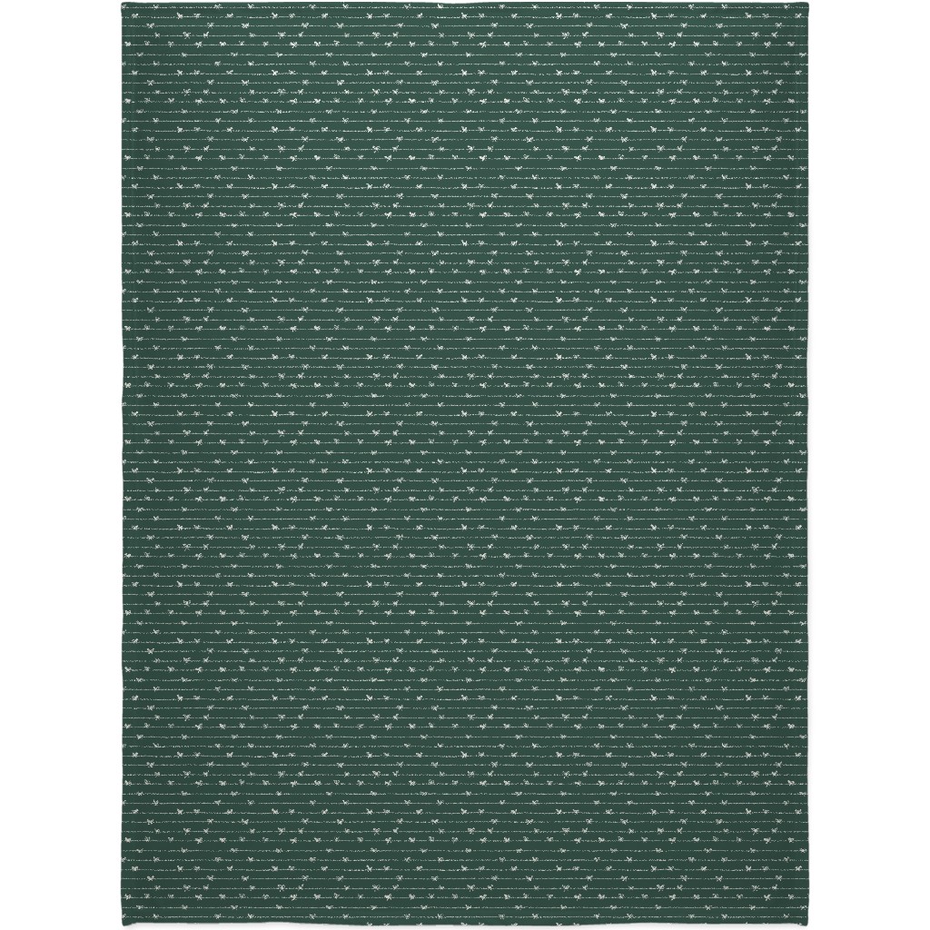 Christmas Ribbons and Bows Blanket, Sherpa, 60x80, Green