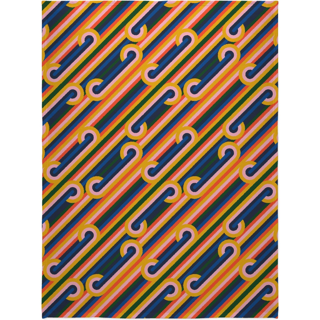 Modernist Loop - Multi Blanket, Sherpa, 60x80, Multicolor
