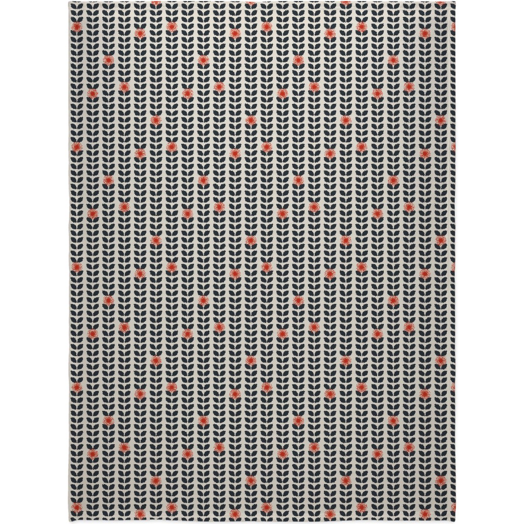 Scandinavian Climbing Vines - Neutral Blanket, Sherpa, 60x80, Beige, Pearl