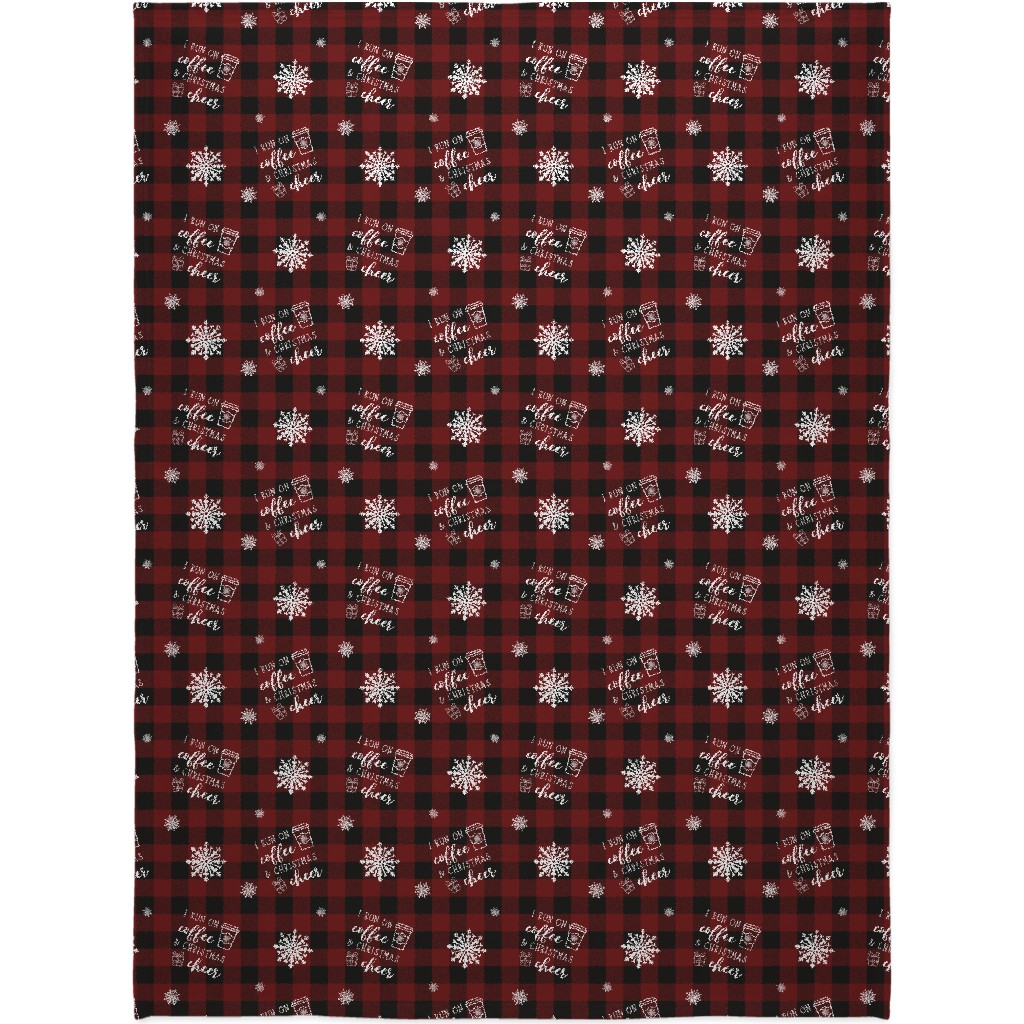 Coffee and Christmas Cheer Blanket, Sherpa, 60x80, Red, Red