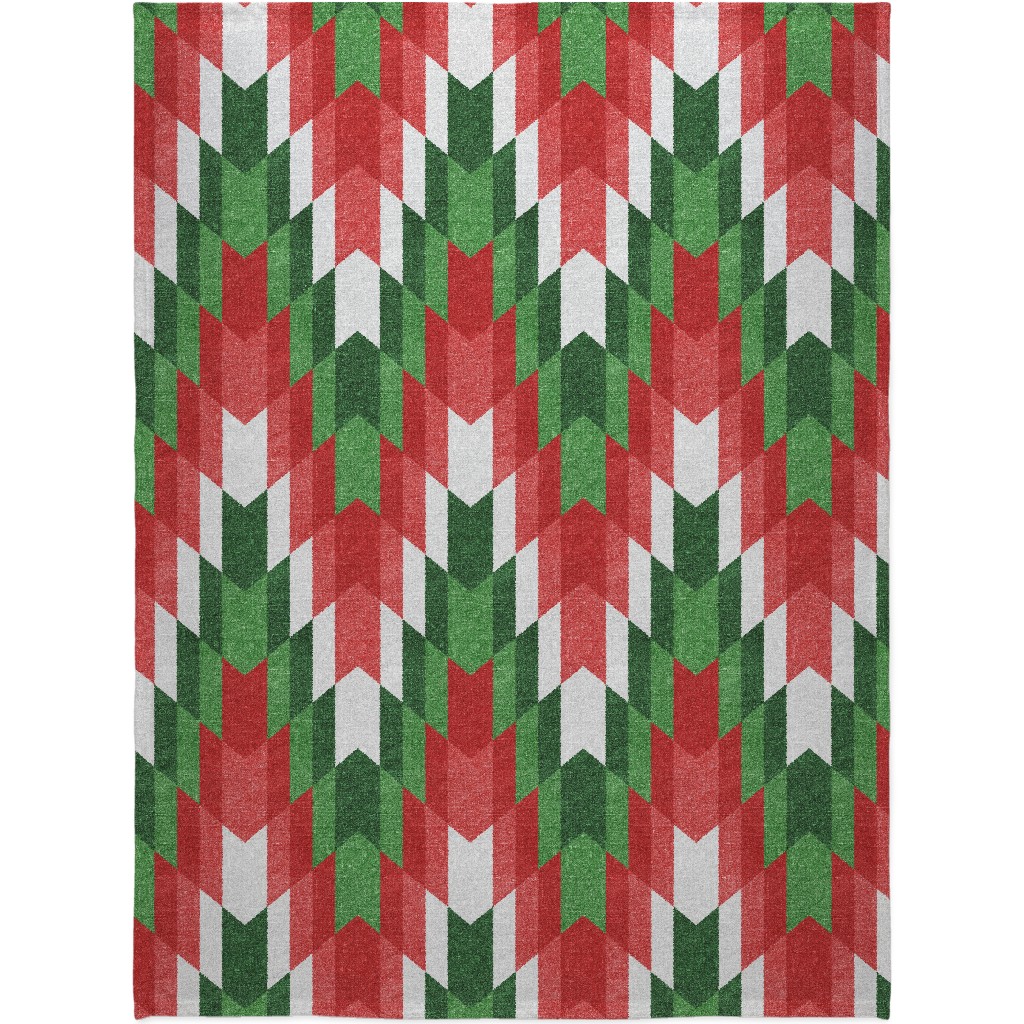 Christmas Cheer - Red, White and Green Blanket, Sherpa, 60x80, Multicolor