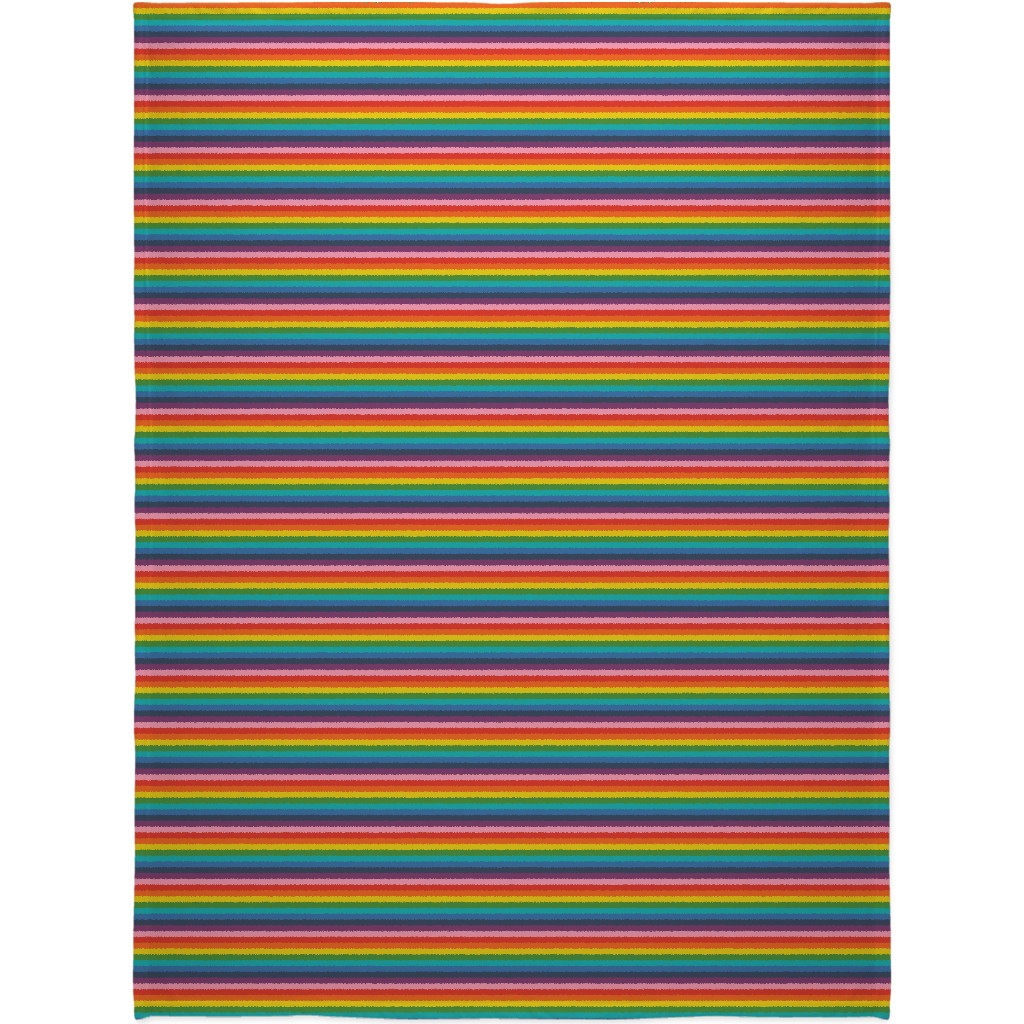 Colorful Live - Rainbow Stripe Blanket, Sherpa, 60x80, Multicolor