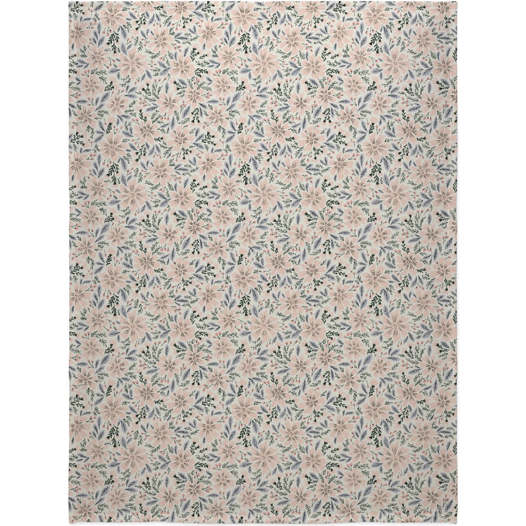 Flora - Pink Blanket, Sherpa, 60x80, Pink, Bright Pink