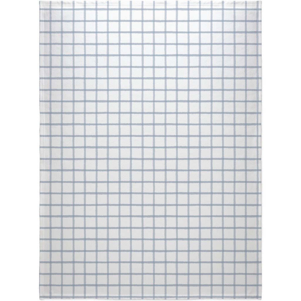 Window Pane Plaid Blanket, Sherpa, 60x80, Blue, Cool Gray