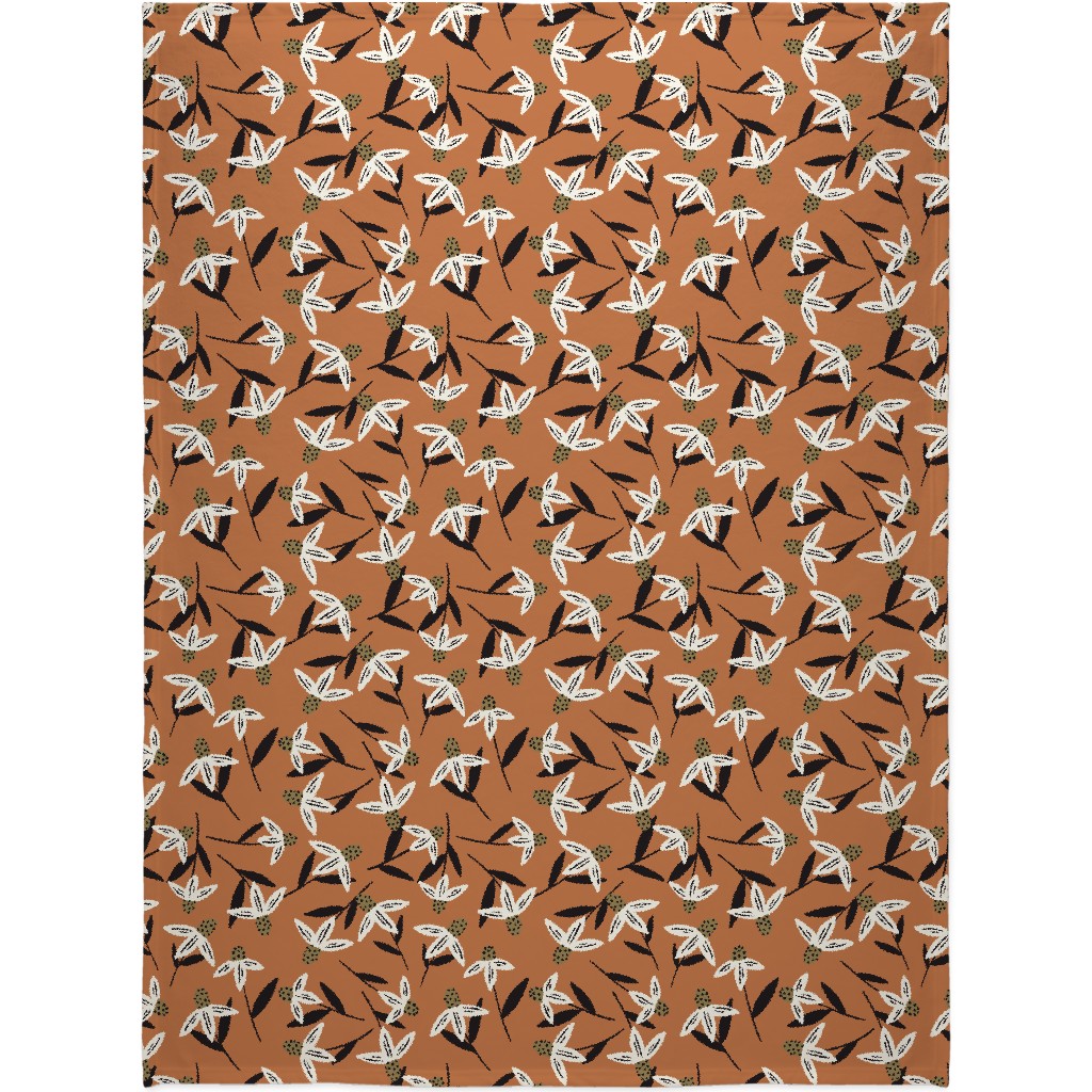 Daisy - on Orange Blanket, Sherpa, 60x80, Orange