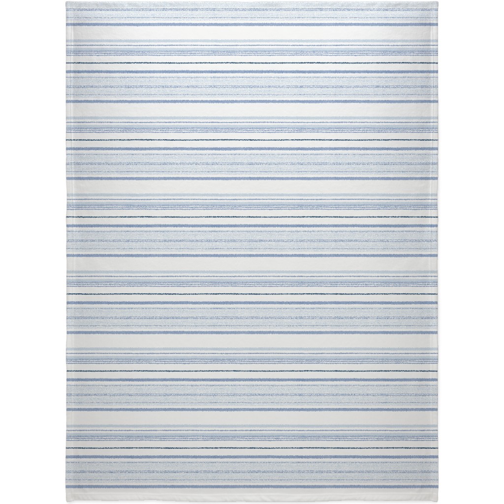 Double Anderson Stripe - Blue Blanket, Sherpa, 60x80, Blue