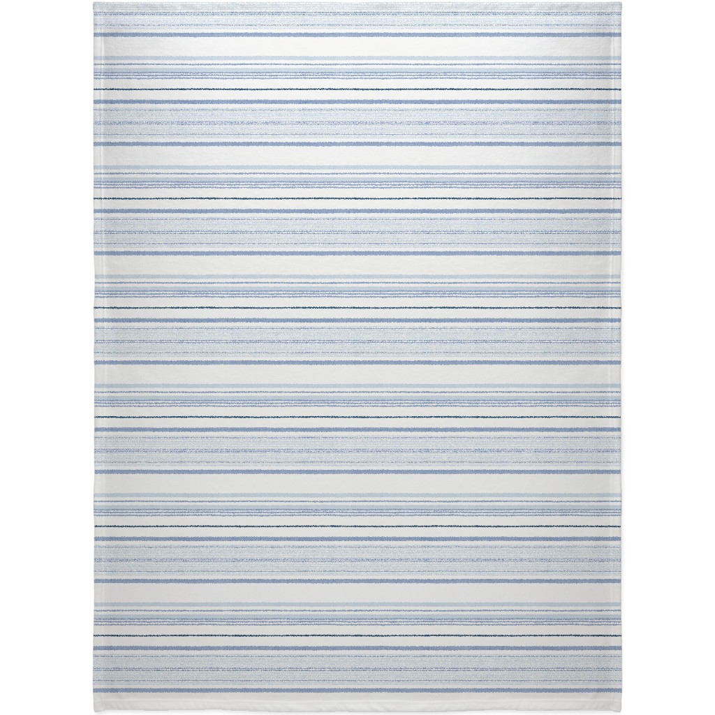 Double Anderson Stripe - Blue Blanket, Sherpa, 60x80, Blue, True Blue