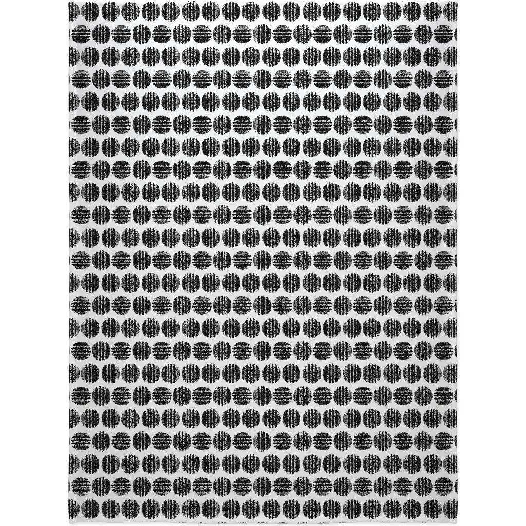 Tossed Spheres - Black and White Blanket, Sherpa, 60x80, Black