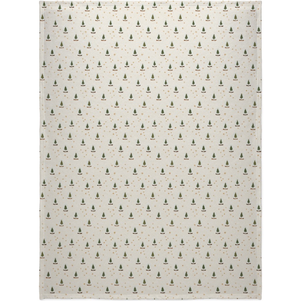 Christmas Tree Snow Globes Blanket, Sherpa, 60x80, White