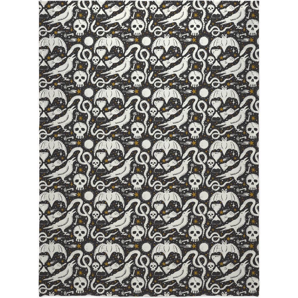 Mysteria - Black Blanket, Sherpa, 60x80, Black, Black