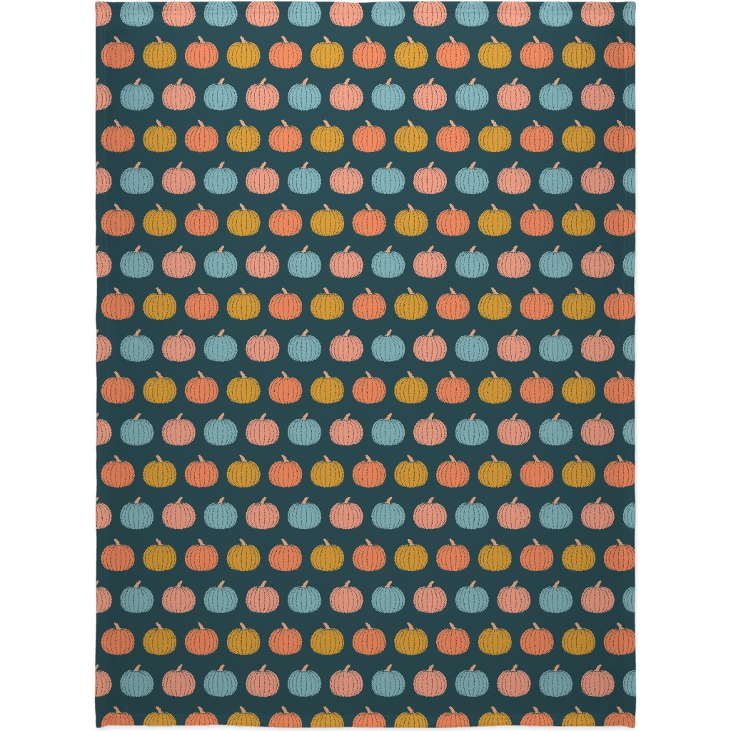 Colorful Halloween - Teal and Orange Blanket, Sherpa, 60x80, Multicolor