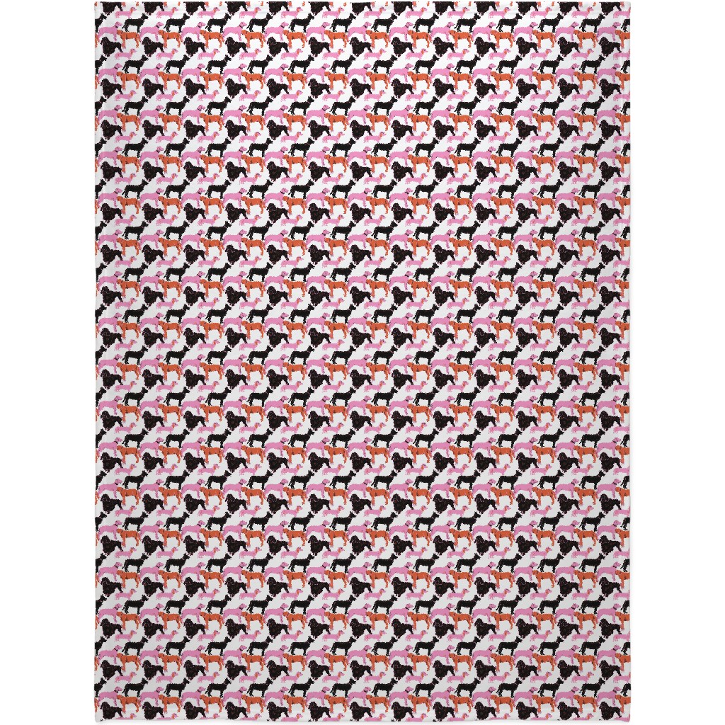 Goofy Dog Friends Blanket, Sherpa, 60x80, White