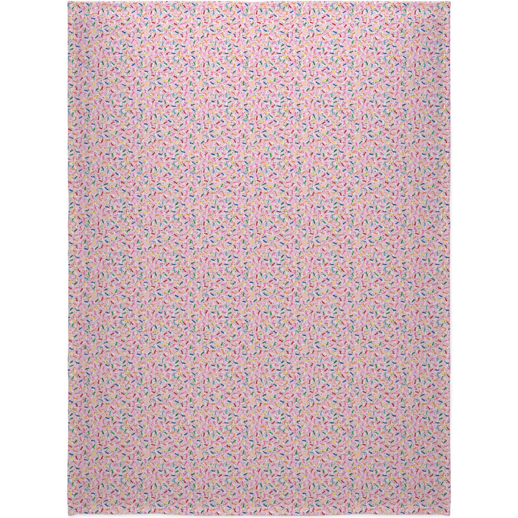 Rainbow Sprinkles Blanket, Sherpa, 60x80, Pink, Honeysuckle