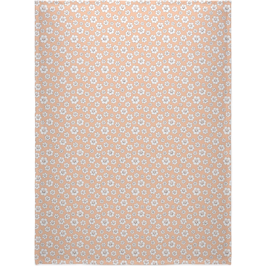 Sweet Smiling Daisies Blanket, Sherpa, 60x80, Pink