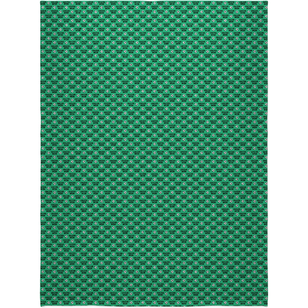 Soccer Mom - Green Blanket, Sherpa, 60x80, Green, Classic Green