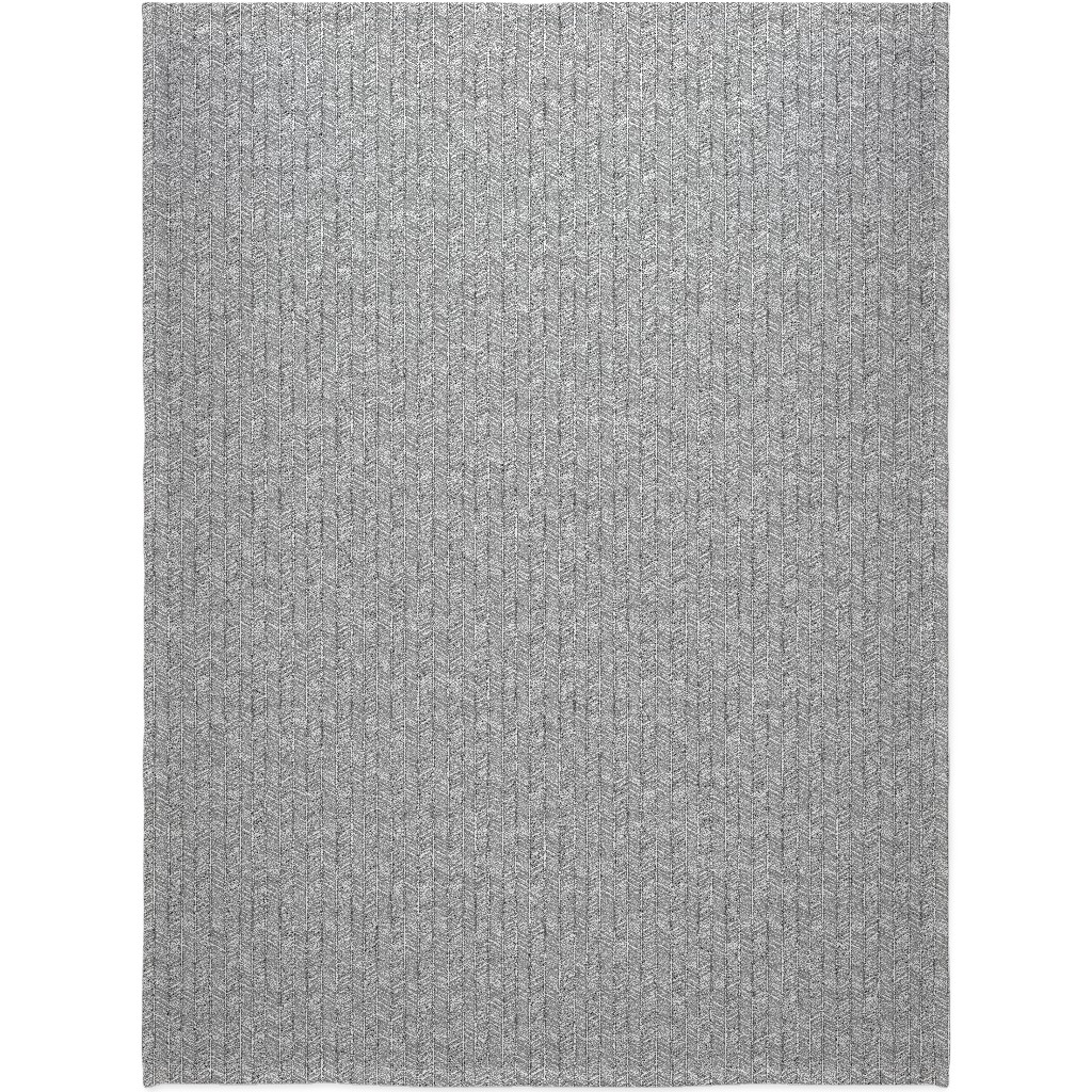 Vines + Lines - Neutral Blanket, Sherpa, 60x80, Black, Black