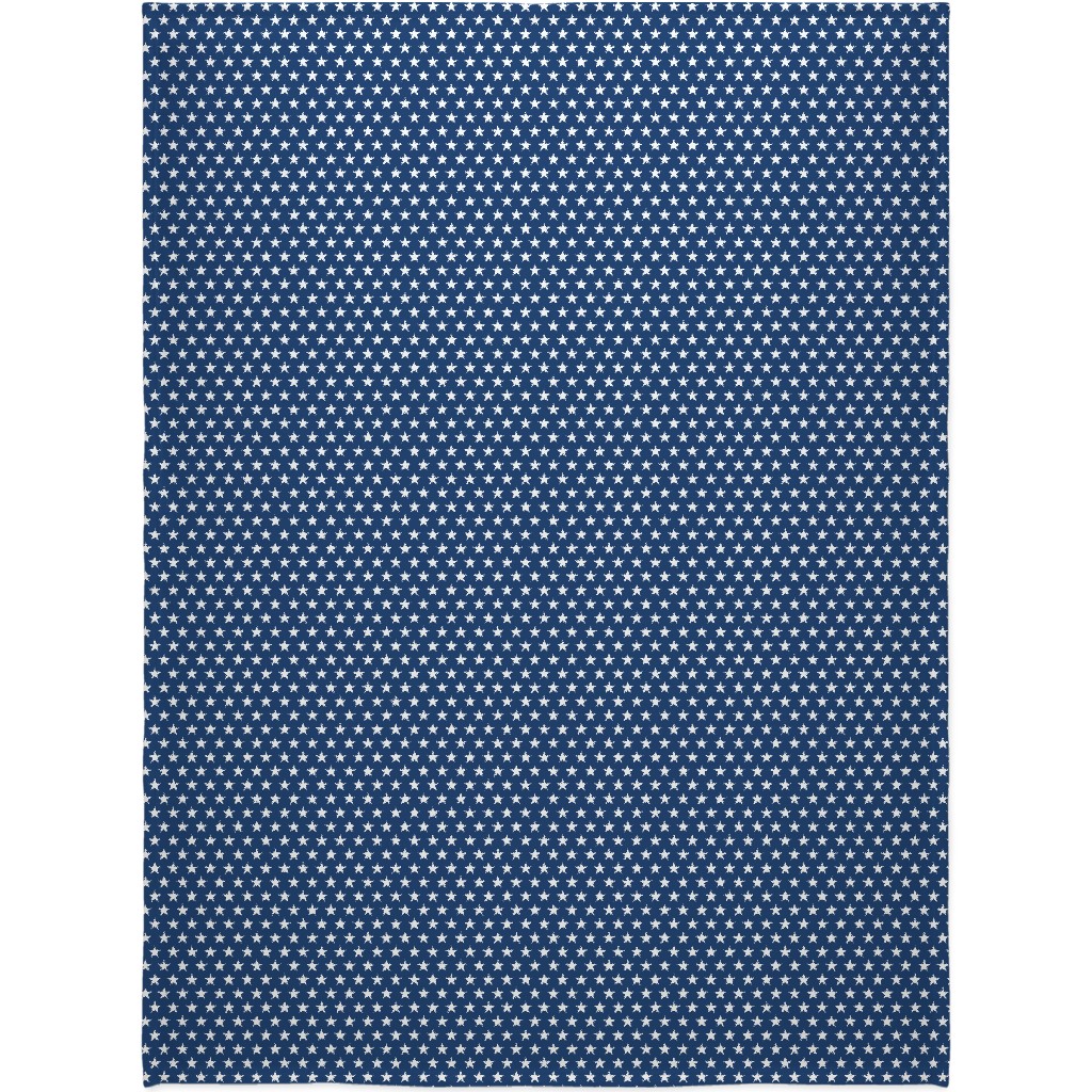 Stars on Blue Blanket, Sherpa, 60x80, Blue, True Blue