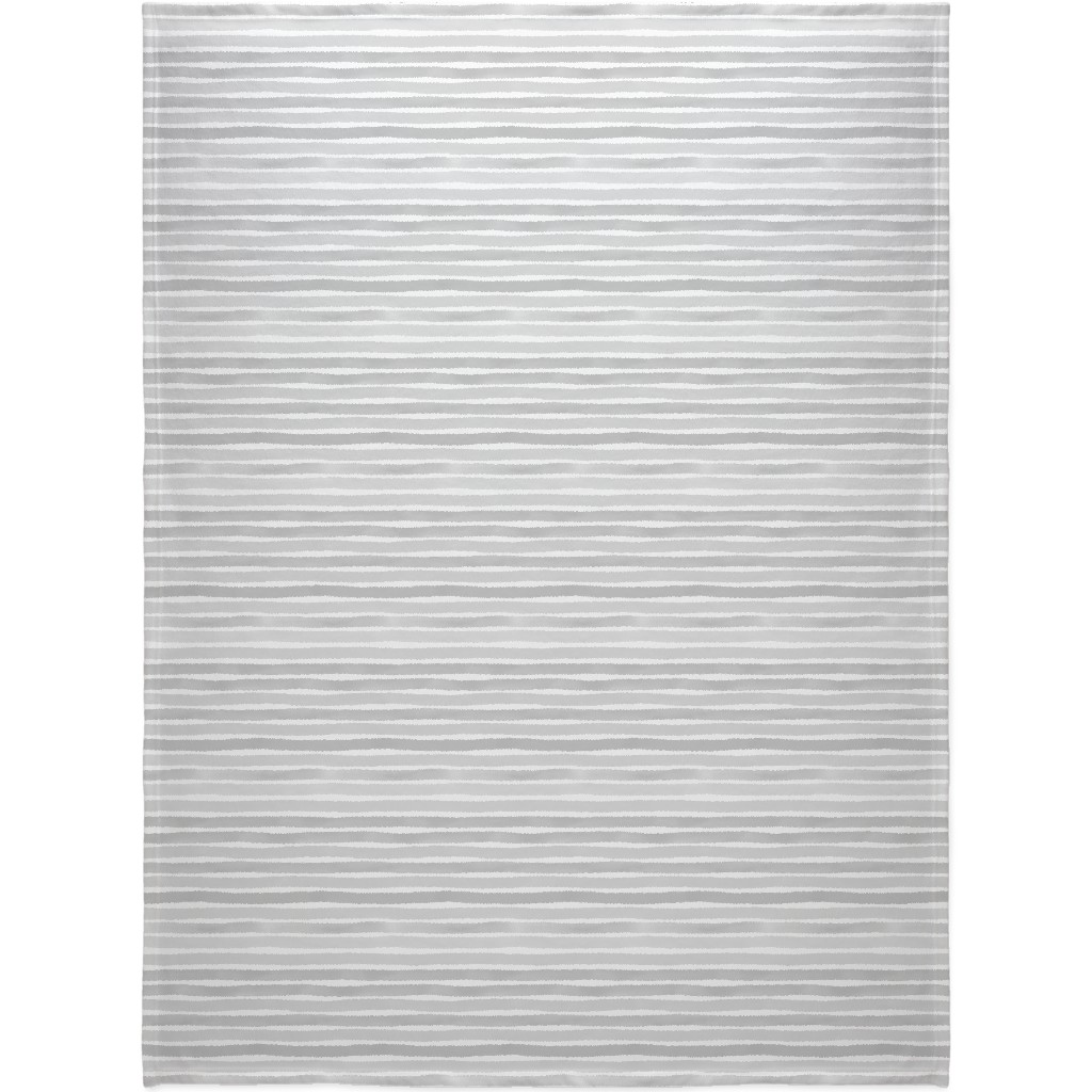 Imperfect Watercolor Stripes Blanket, Sherpa, 60x80, Gray, Silver Lining