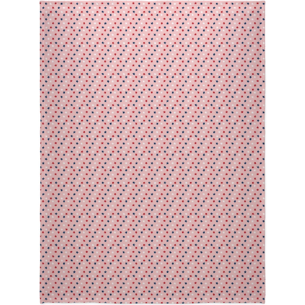 Patriotic Stars Blanket, Sherpa, 60x80, Pink
