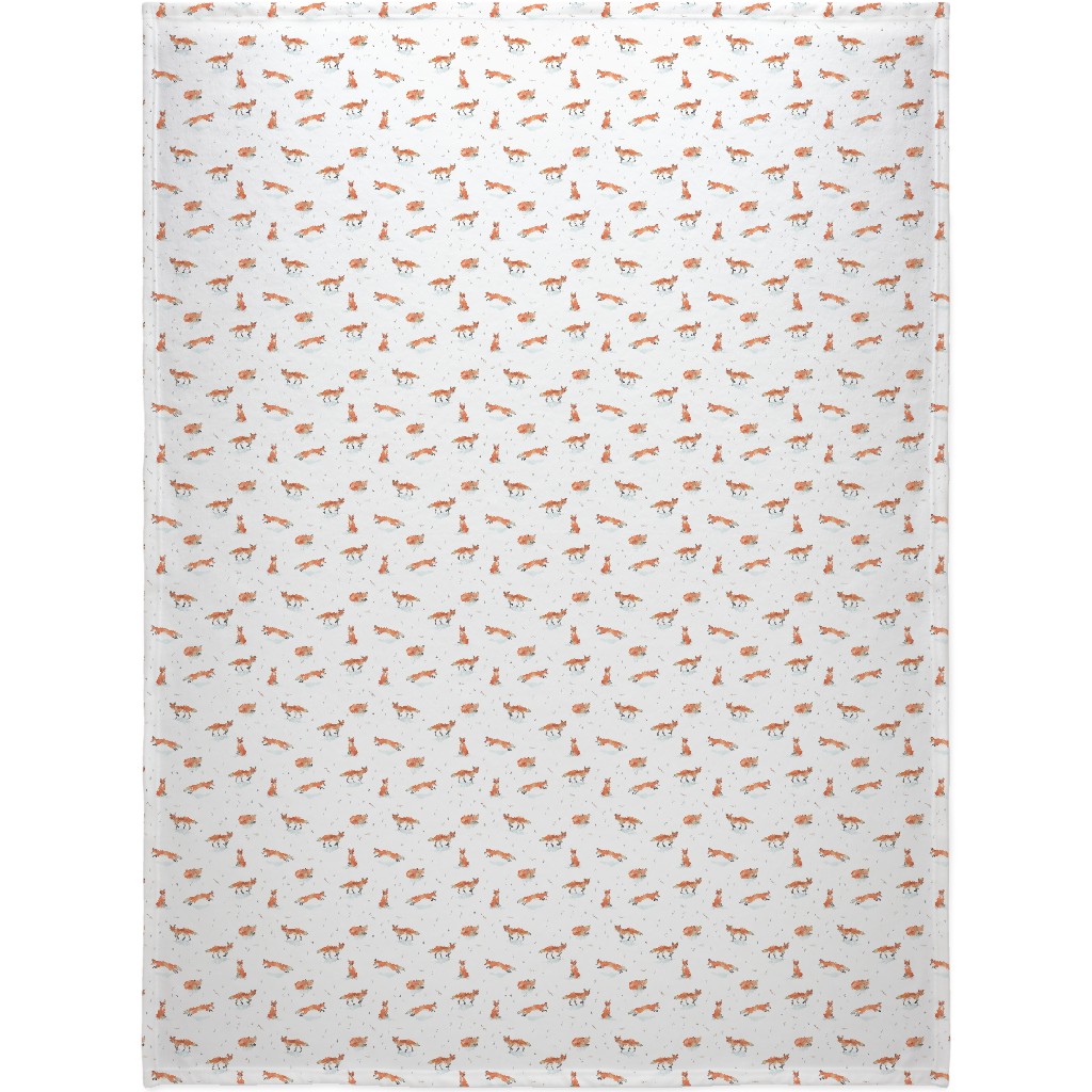 Winter Fox Blanket, Sherpa, 60x80, Orange, Orange