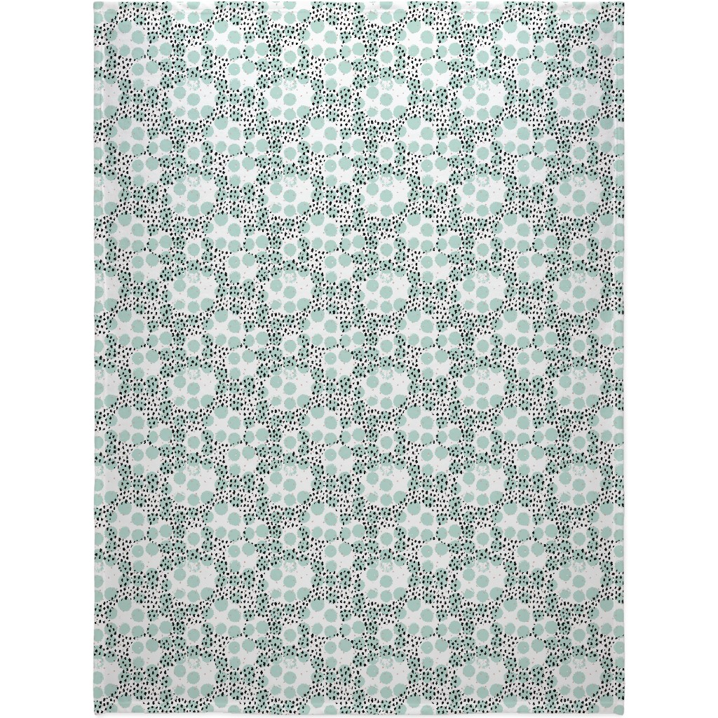 Abstract Rain - Green Blanket, Sherpa, 60x80, Green, Classic Green