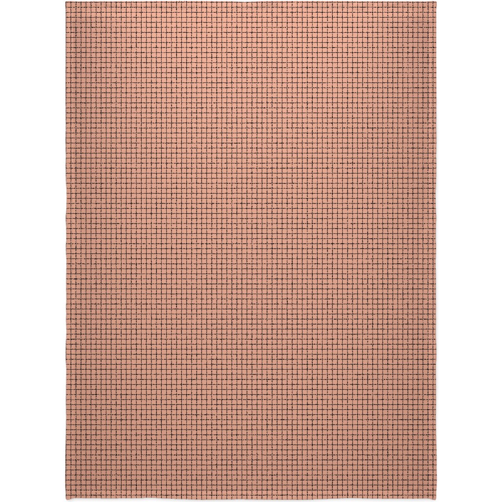 Square Grid Blanket, Sherpa, 60x80, Pink
